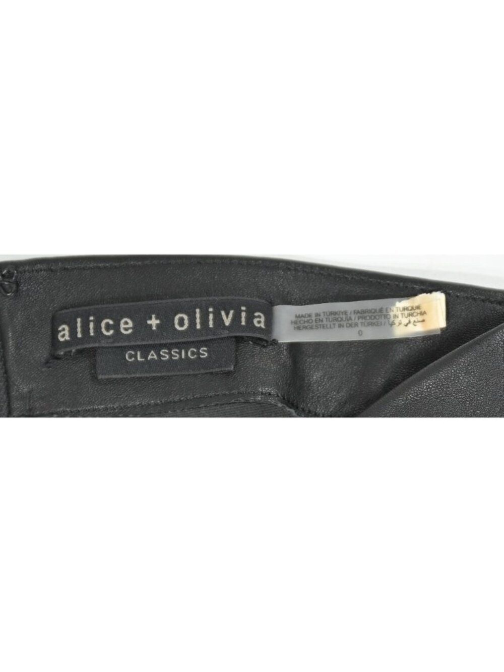 Alice & Olivia Skinny Pants in Black Leather - Picture 2 of 4
